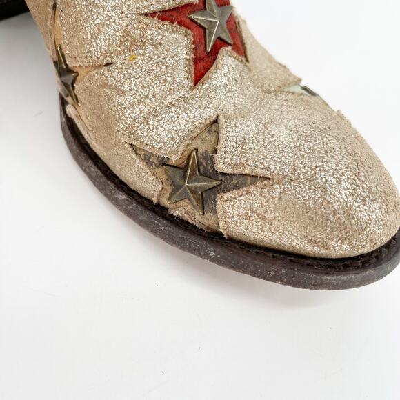 Old Gringo Mexicana Metallic Star Studded Western Cowgirl Ankle Boot size 7.5 - Picture 7 of 12